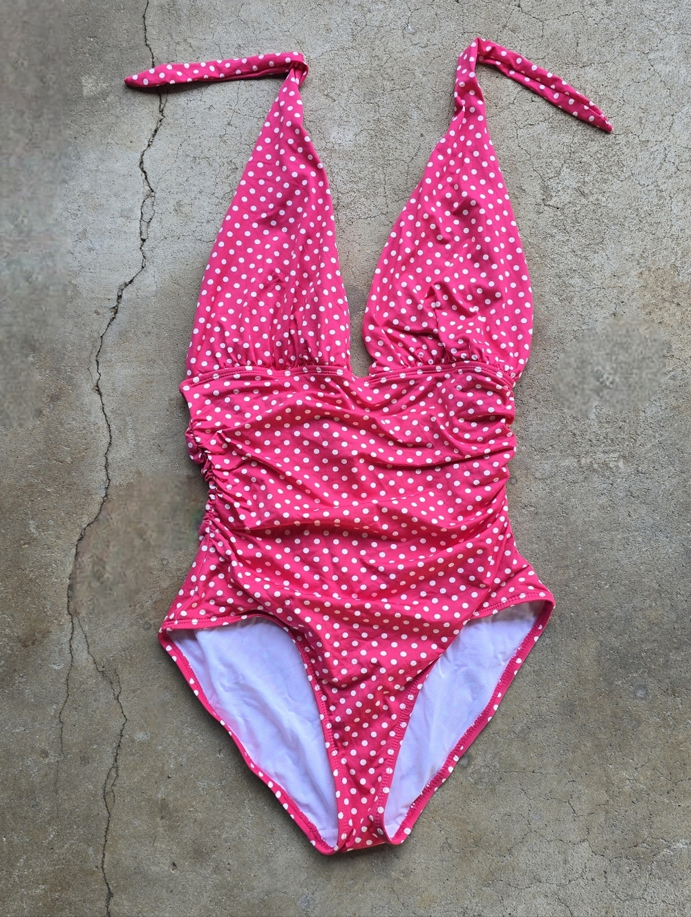 Vtg Y2k Old Navy Polka Dot Halter Swimsuit Small